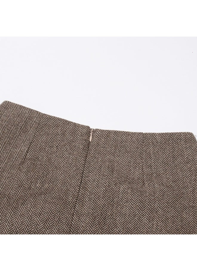 French Elegant Artistic A-Line Skirt with 3D Floral Design - Unique Women’s Midi Skirt