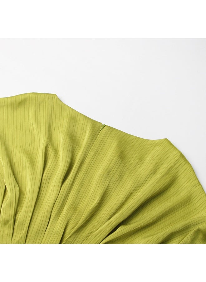 Pleated Belted Dress