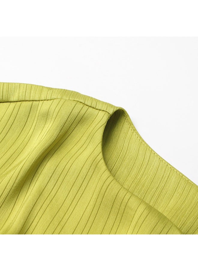 Pleated Belted Dress
