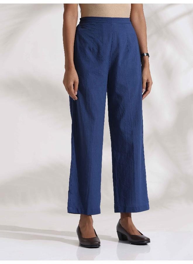 trueBrowns Blue Cotton Print Top & Pants Co-ord Set