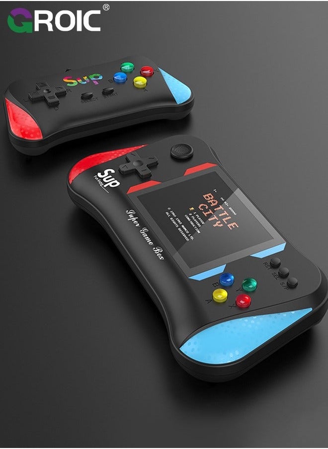 Black Handheld Game Console, 3.5 Inch Screen, Mini Games Console with 500 Classical Portable Video Consoles, Gaming Support for Connecting TV & Two Players