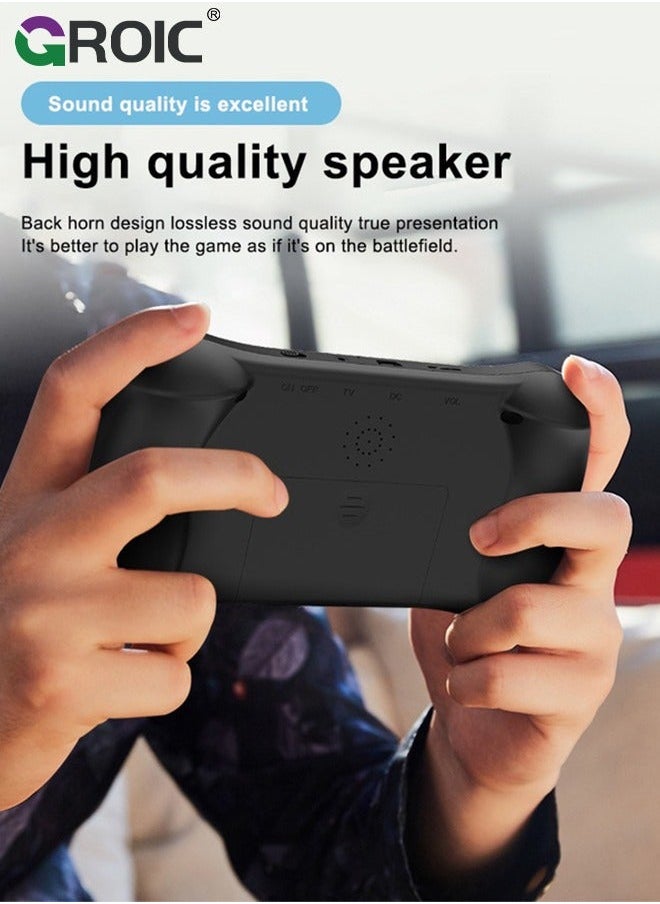 Black Handheld Game Console, 3.5 Inch Screen, Mini Games Console with 500 Classical Portable Video Consoles, Gaming Support for Connecting TV & Two Players