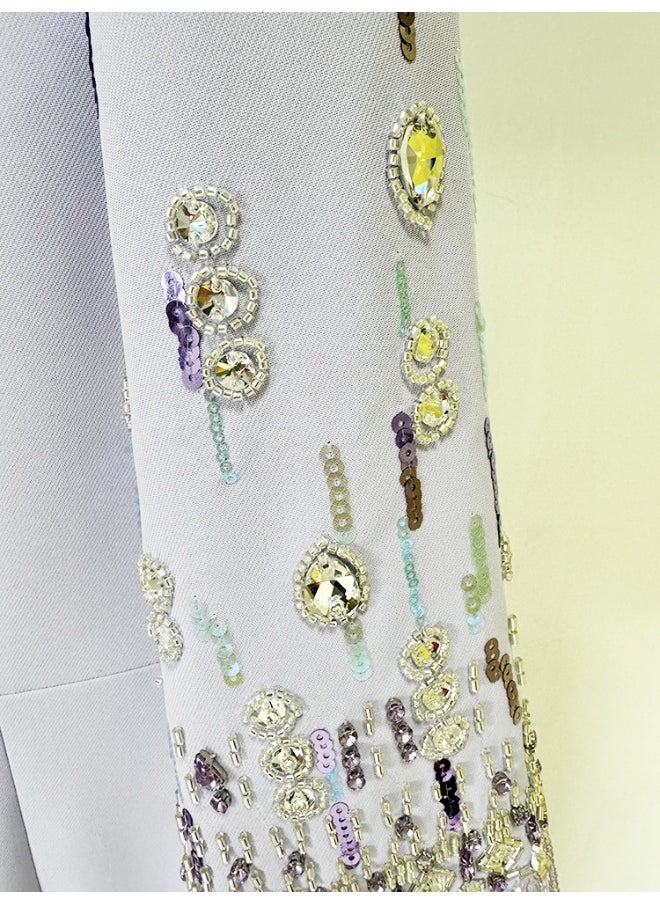 New Fashionable Mid-Length Dress with Beading and Rhinestone Embellishments