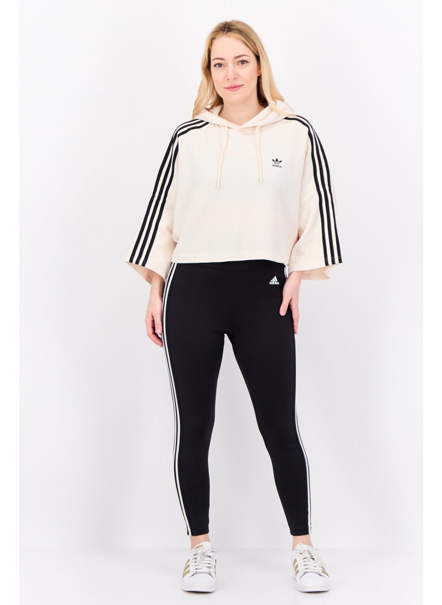 Women Sportswear Fit Outdoors Cropped Hooded Sweatshirts, Off White