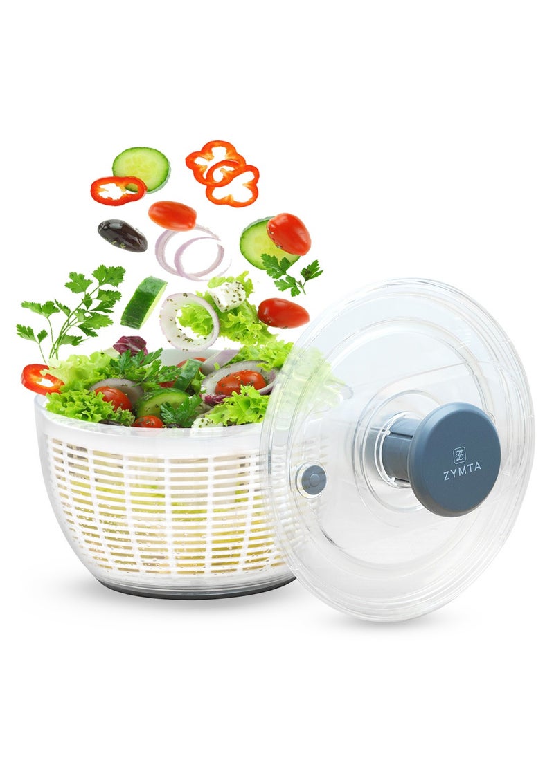 6 L Large Rotary Salad Spinner, Multi-functional Spinning Colander for Washing and Drying Vegetable in Kitchen
