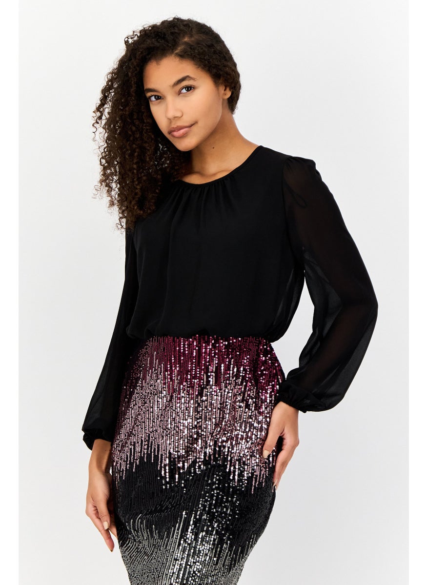 Women Sequins Mini  Party Dress, Multicolour
