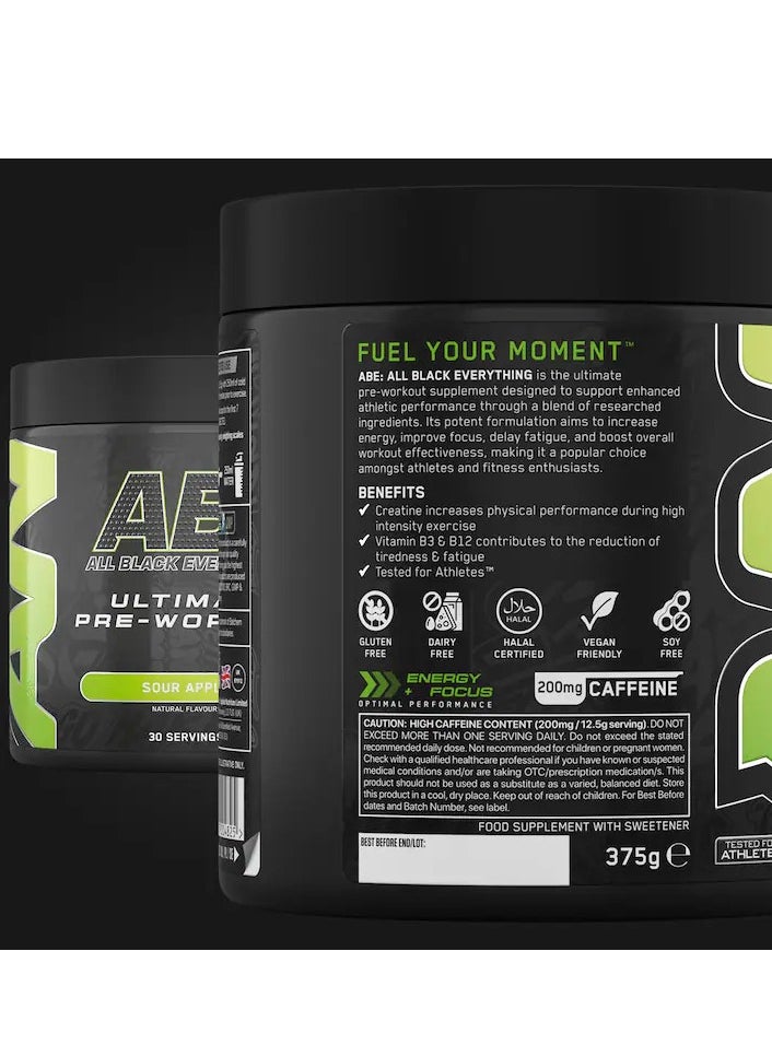 Abe Pre Workout Sour Apple, 30 Servings 375 gm
