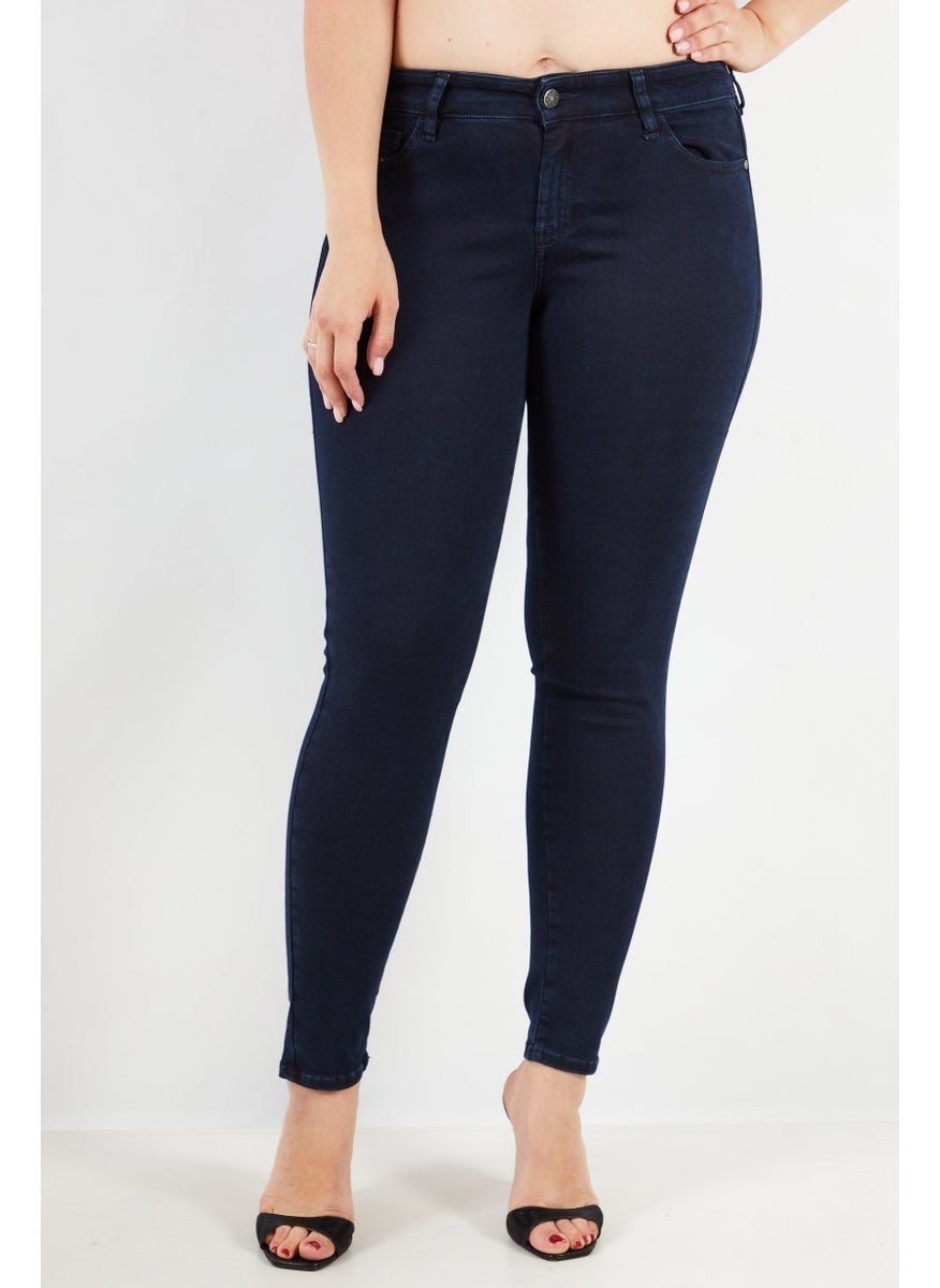 Women Super Skinny Fit Regular Waist Stretchable Jeans, Indigo