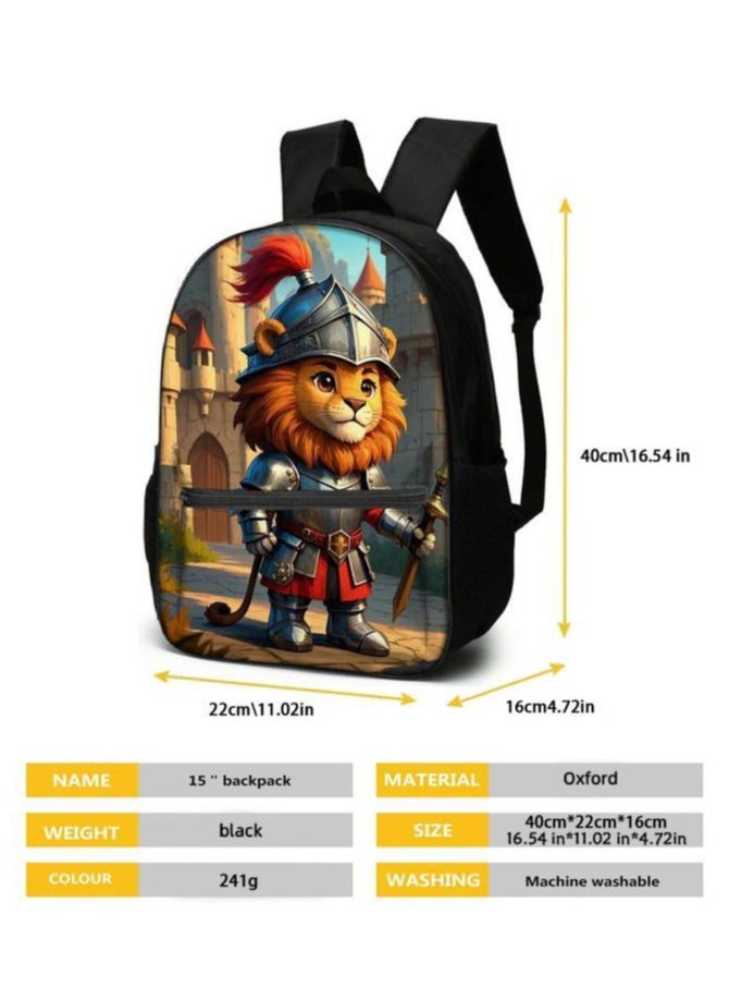 Cartoon three-piece schoolbag with zipper - 1396