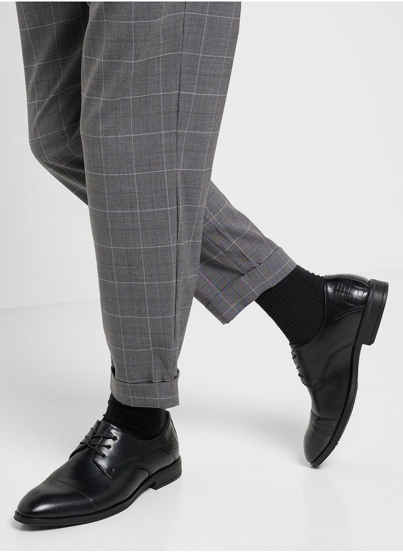 Embossed Texture Formal Lace Ups