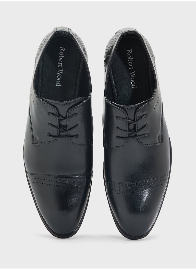 Embossed Texture Formal Lace Ups