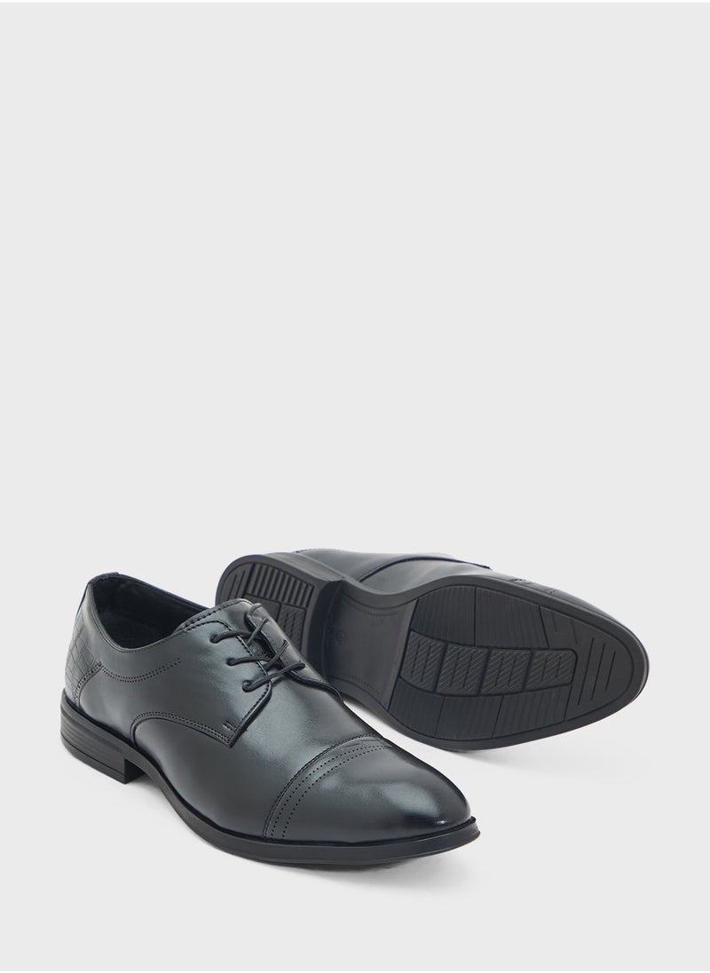 Embossed Texture Formal Lace Ups