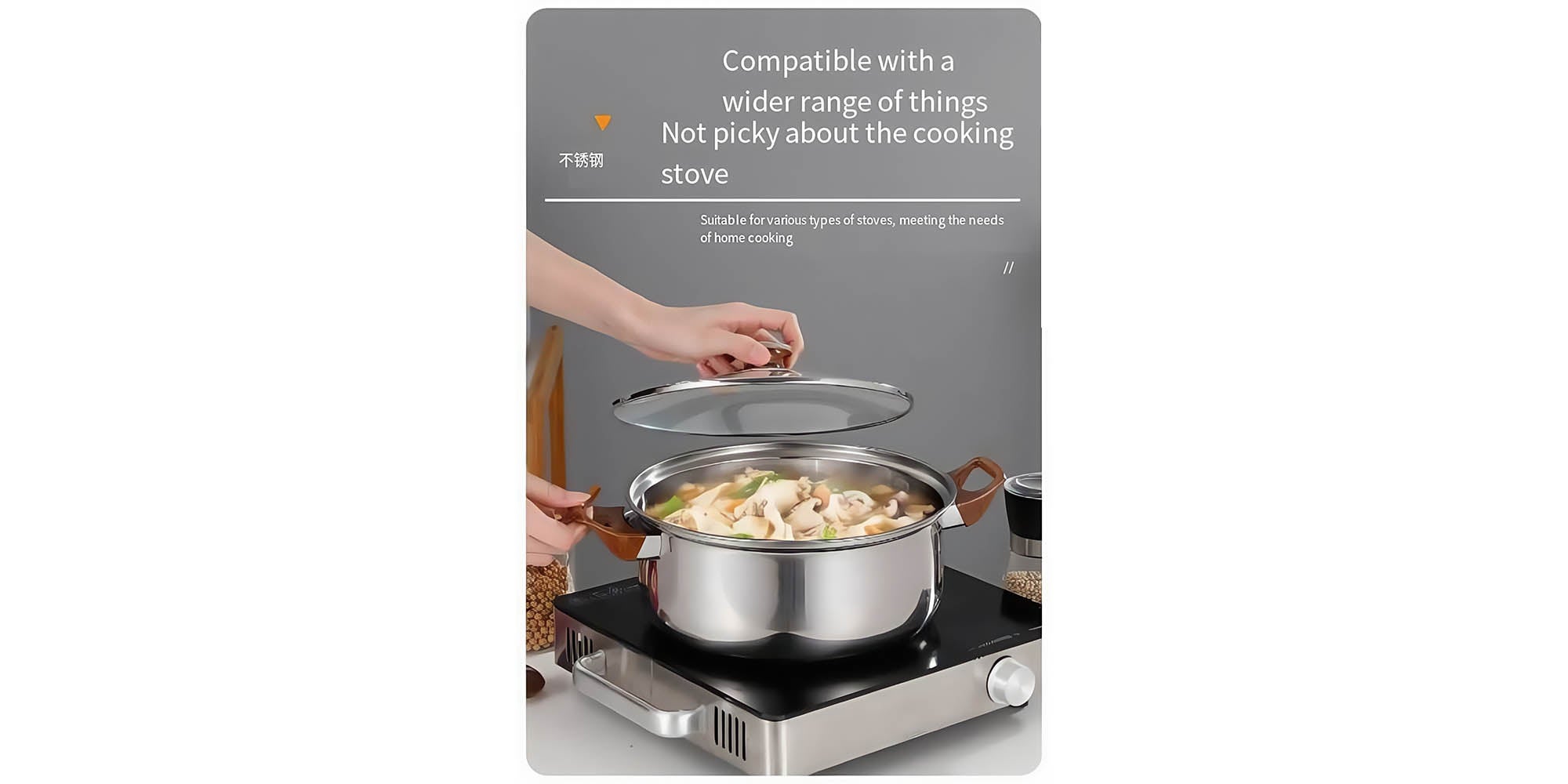 12-Piece Cookware Set, Stainless Steel Pots And Pans, Non-Stick Cooking pots, PFOA Free - Frying Pan, Casserole With Lid, Saucepan, Grill Pan, Kitchen Tools