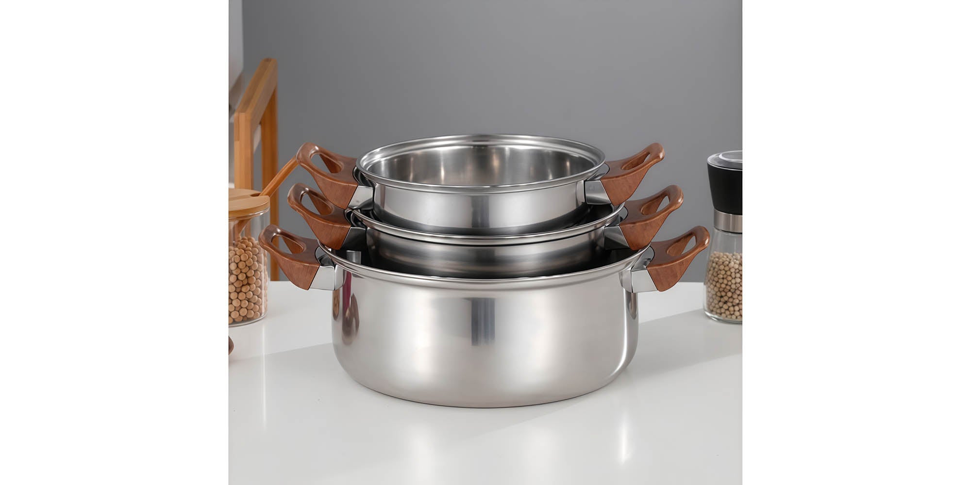 12-Piece Cookware Set, Stainless Steel Pots And Pans, Non-Stick Cooking pots, PFOA Free - Frying Pan, Casserole With Lid, Saucepan, Grill Pan, Kitchen Tools