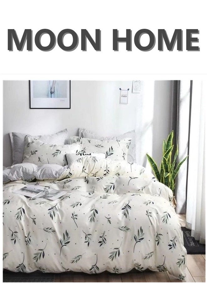 King/Queen/Single size Soft and Breathable Microfiber Hypoallergenic Beautiful Design Duvet Cover Set ,set includes 1 Comforter Cover, 1 Fitted Bedsheet, 4 Pillowcases