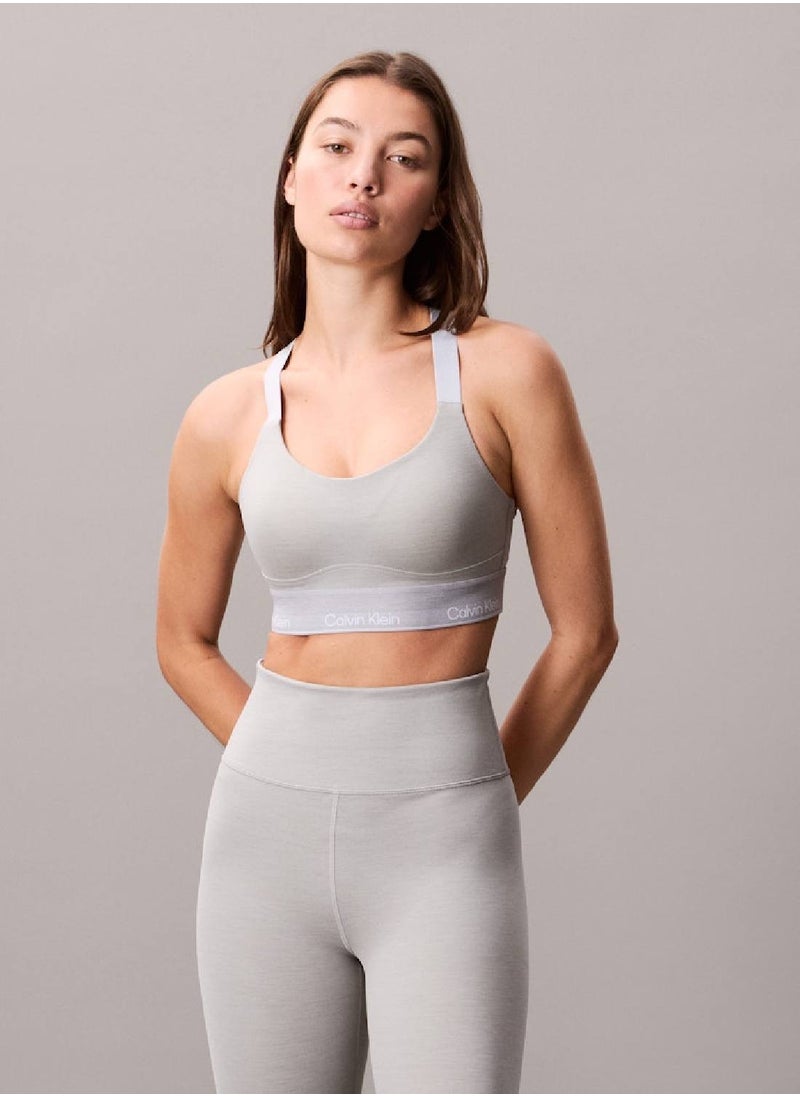 Women's High Support Sports Bra - Polyester Blend, Grey