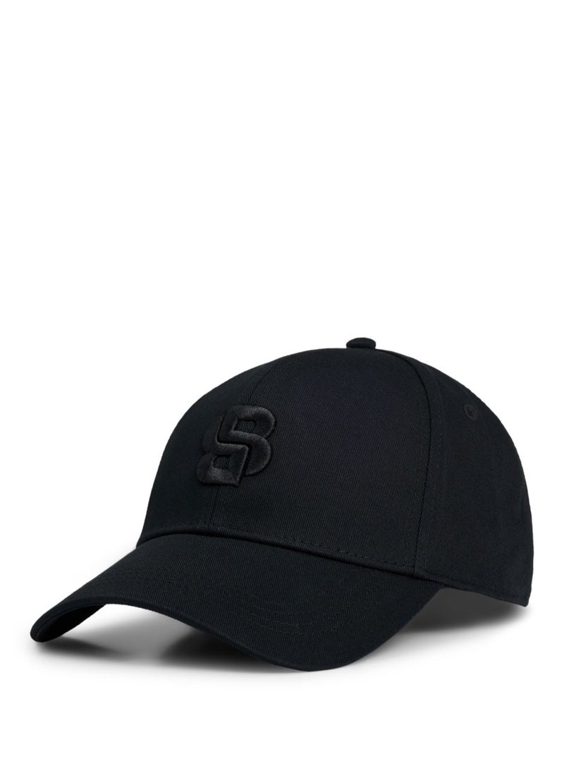 Cotton-twill cap with embroidered Double B monogram