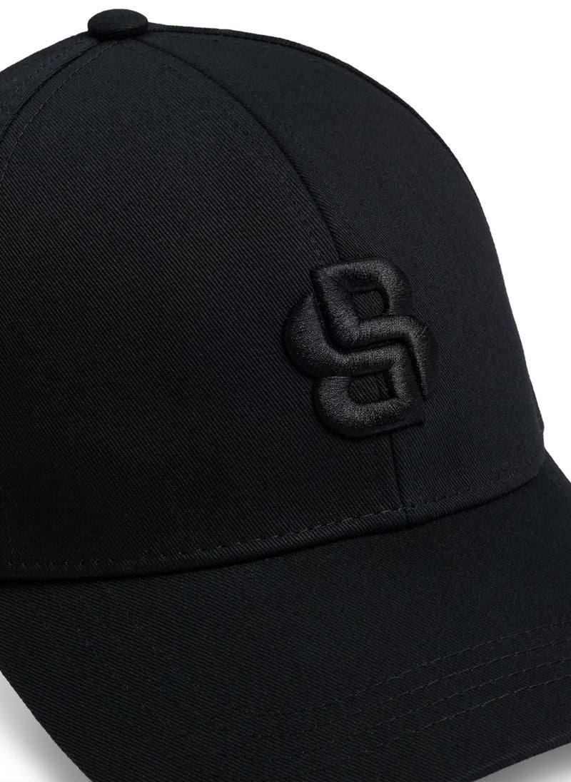 Cotton-twill cap with embroidered Double B monogram
