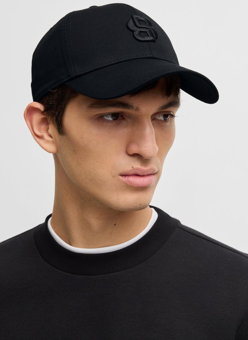 Cotton-twill cap with embroidered Double B monogram