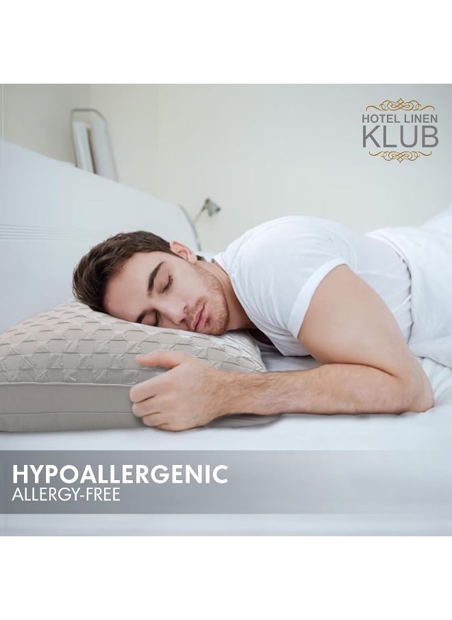 Hotel Linen Klub Pack of 2 Soy Bean Pillow – Premium Quality Cooling Touch Bed Pillow