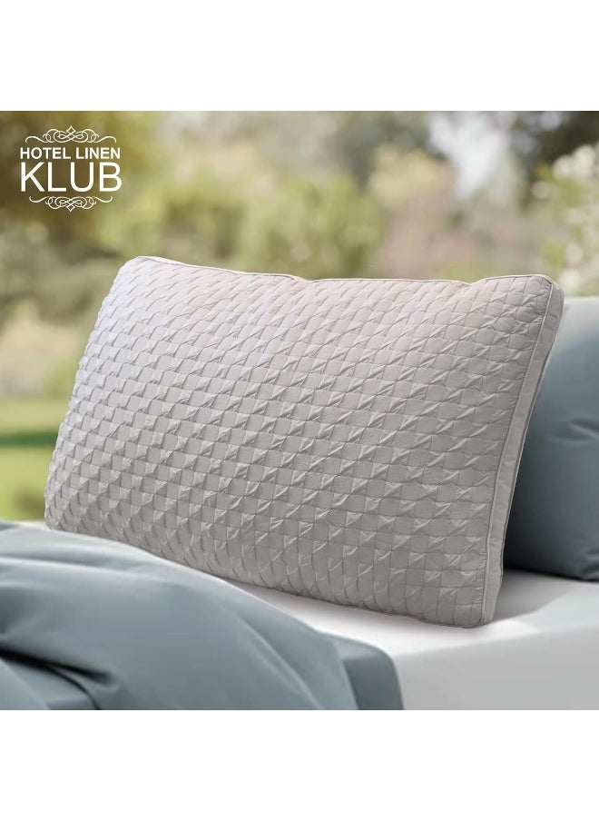 Hotel Linen Klub Pack of 2 Soy Bean Pillow – Premium Quality Cooling Touch Bed Pillow