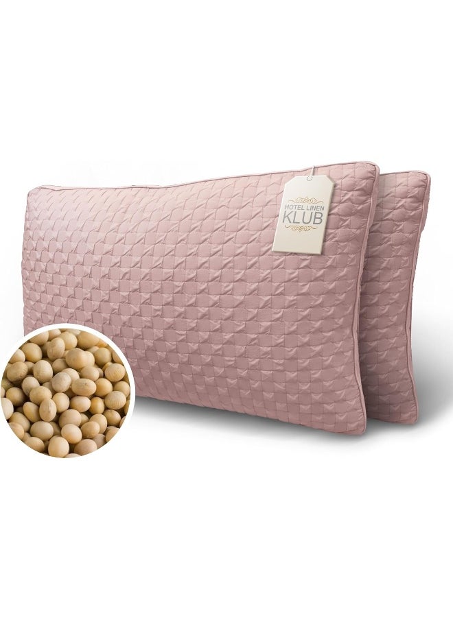 Hotel Linen Klub Pack of 2 Soy Bean Pillow – Premium Quality Cooling Touch Bed Pillow