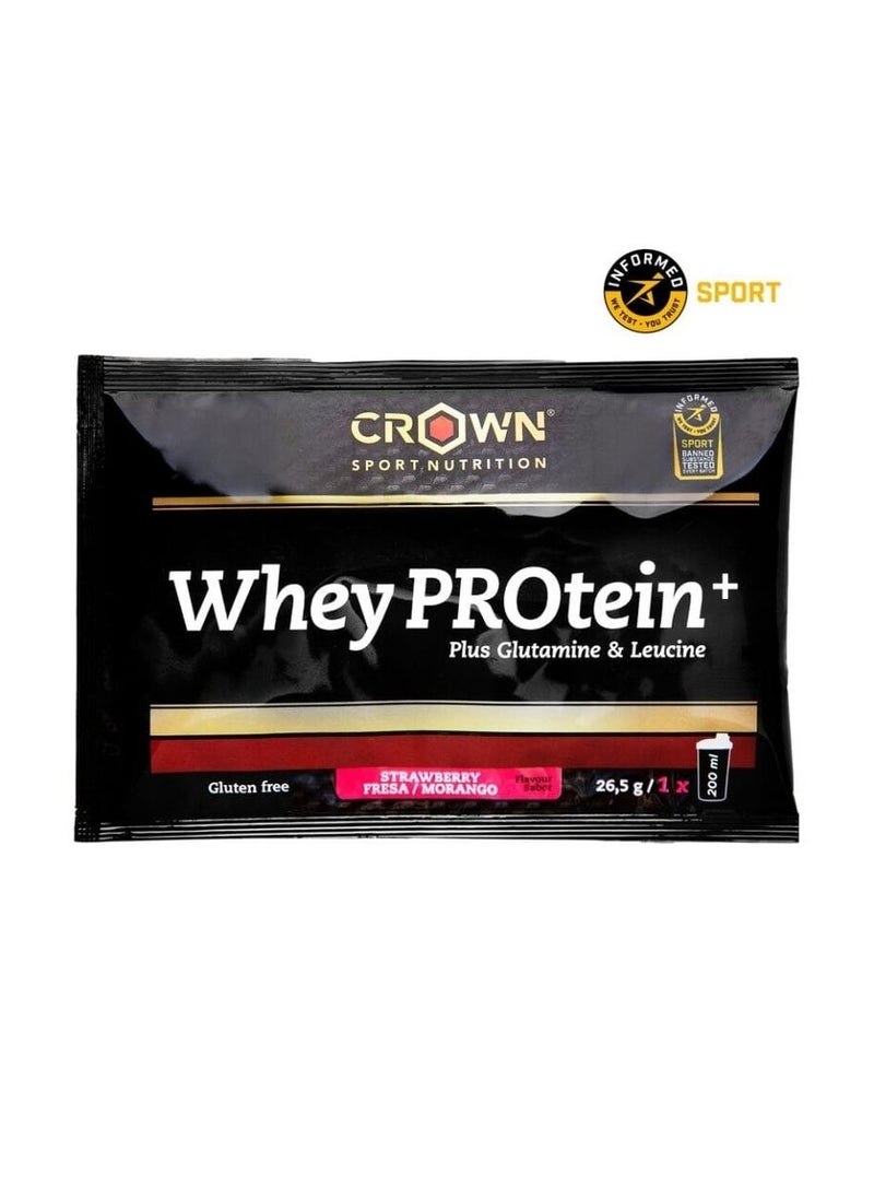 Crown Sport Nutrition - Whey Protein Plus - Strawberry Flavor, (10 x 26.5 grams)