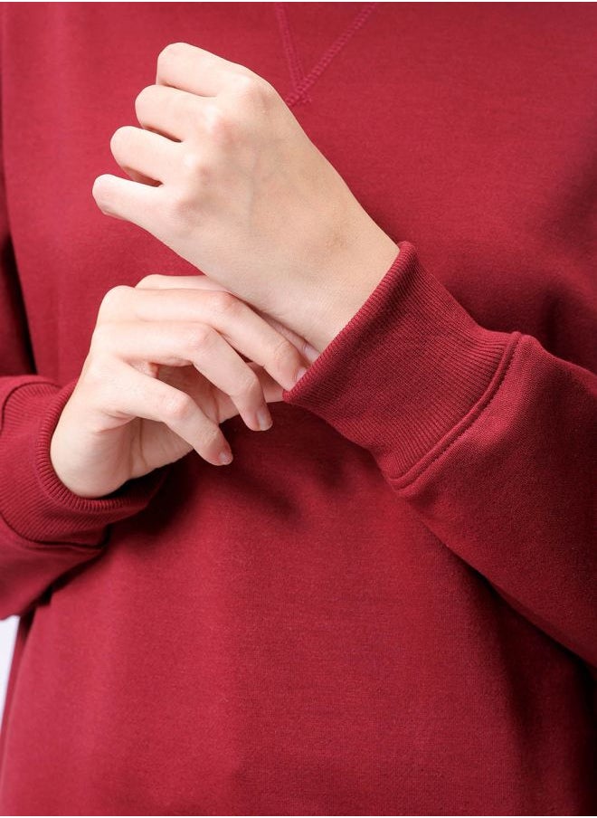 Women Boxy Fit Solid Oversized Sweatshirt