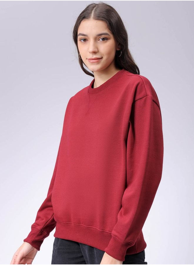 Women Boxy Fit Solid Oversized Sweatshirt