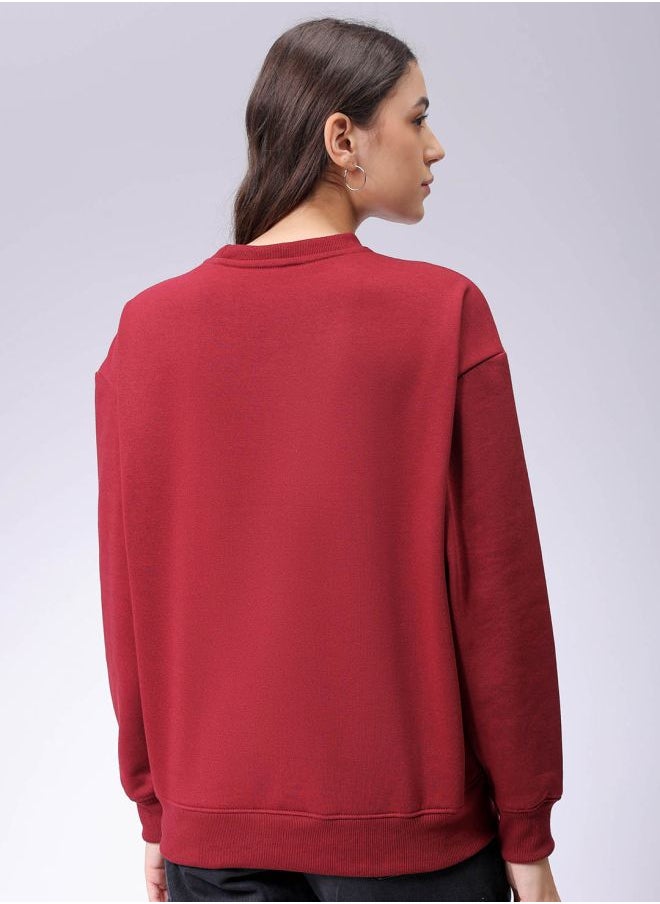 Women Boxy Fit Solid Oversized Sweatshirt