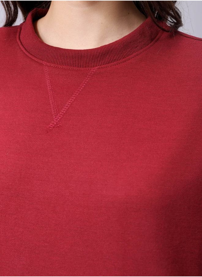 Women Boxy Fit Solid Oversized Sweatshirt