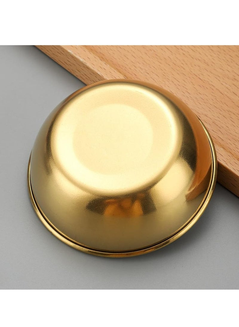 8-Pack 3.2-inch Golden Stainless Steel Mini Sauce Cups for Sushi, Desserts, Condiments，Dipping Bowl