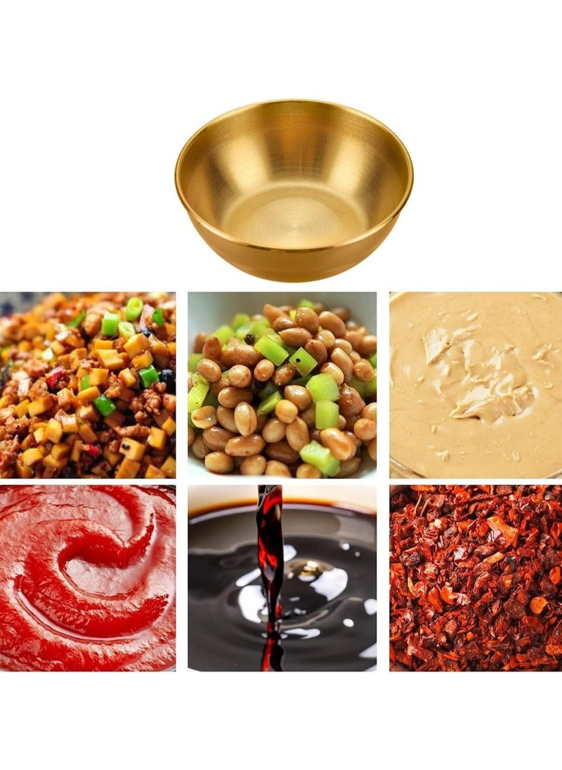 8-Pack 3.2-inch Golden Stainless Steel Mini Sauce Cups for Sushi, Desserts, Condiments，Dipping Bowl