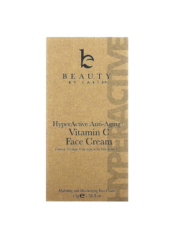 Beauty By Earth, HyperActive Anti-Aging, Vitamin C Face Cream, 1.58 fl oz (45 g)