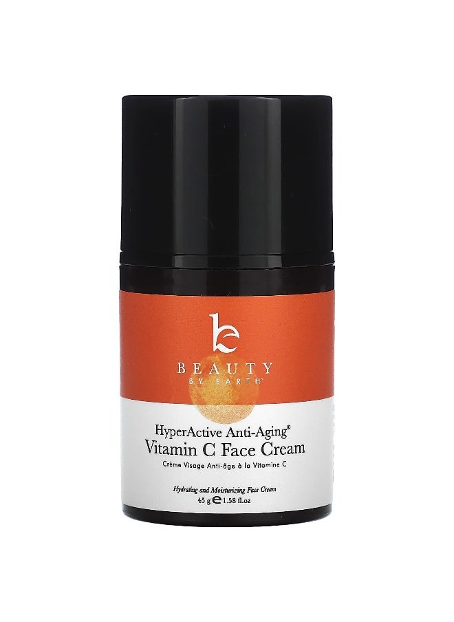Beauty By Earth, HyperActive Anti-Aging, Vitamin C Face Cream, 1.58 fl oz (45 g)
