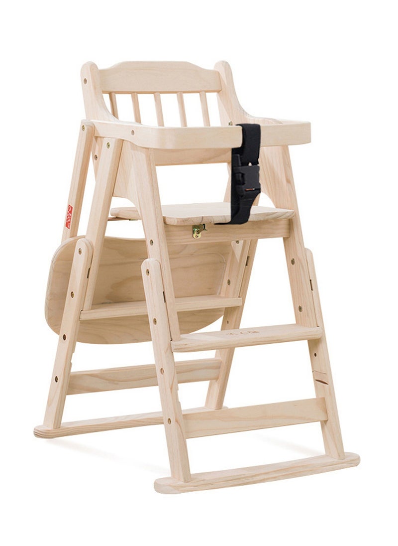 Baby High Chair Wooden Design Foldable Dinning Chair with Adjustable Height