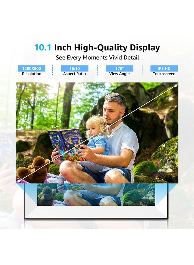 Frameo Digital Picture Frame,WiFi Slideshow Digital Photo Frame with 10.1 Inch IPS Touch Screen,Load from Phone to 32GB Digital Frame,Smart Rotating Pictures via White Electronic Picture Frame,Gift