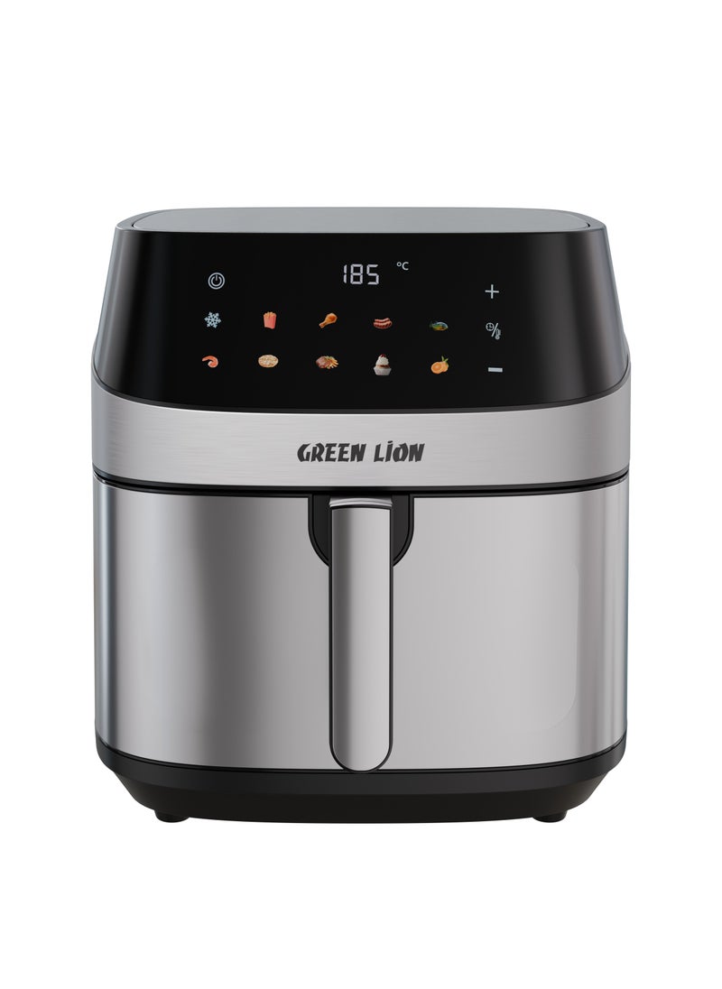 Air Fryer 8L with LED Touch Screen/ Deluxe / Non-Stick Coating / Up to 200°C Temperature / Air Fry / Airfryer 2200W Power with 10 Preset Programs - Black