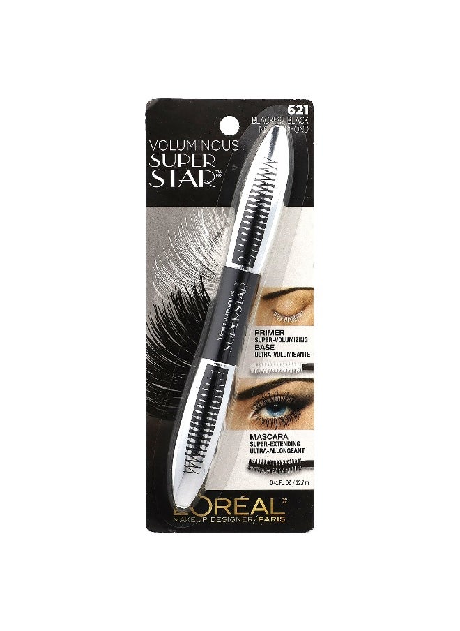 L'Oréal, Voluminous, Superstar Mascara, 621 Blackest Black, 0.41 fl oz (12.7 ml)