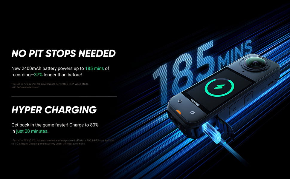 X5 - Waterproof 8K 360° Action Camera, Leading Low Light, Invisible Selfie Stick Effect, Rugged and Replaceable Lens, 3-Hour Battery, Built-in Wind Guard, Stabilization, Triple AI Chip Design