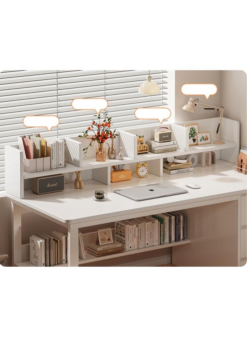Home Office Desk With 3 Large Drawers And Open Shelves Computer Table Study Working Table Gaming Desk With Storage Heavy Duty Desk (140 * 50 * 103cm-Wood Color)