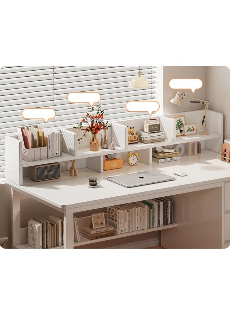 Home Office Desk With 3 Large Drawers And Open Shelves Computer Table Study Working Table Gaming Desk With Storage Heavy Duty Desk (120 * 50 * 103cm-Wood Color)