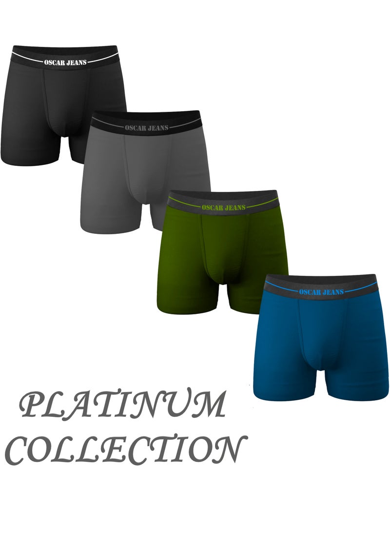 Men's Underwear Boxer Super Stretch Cotton Ultrasoft Breathable Pack of 4