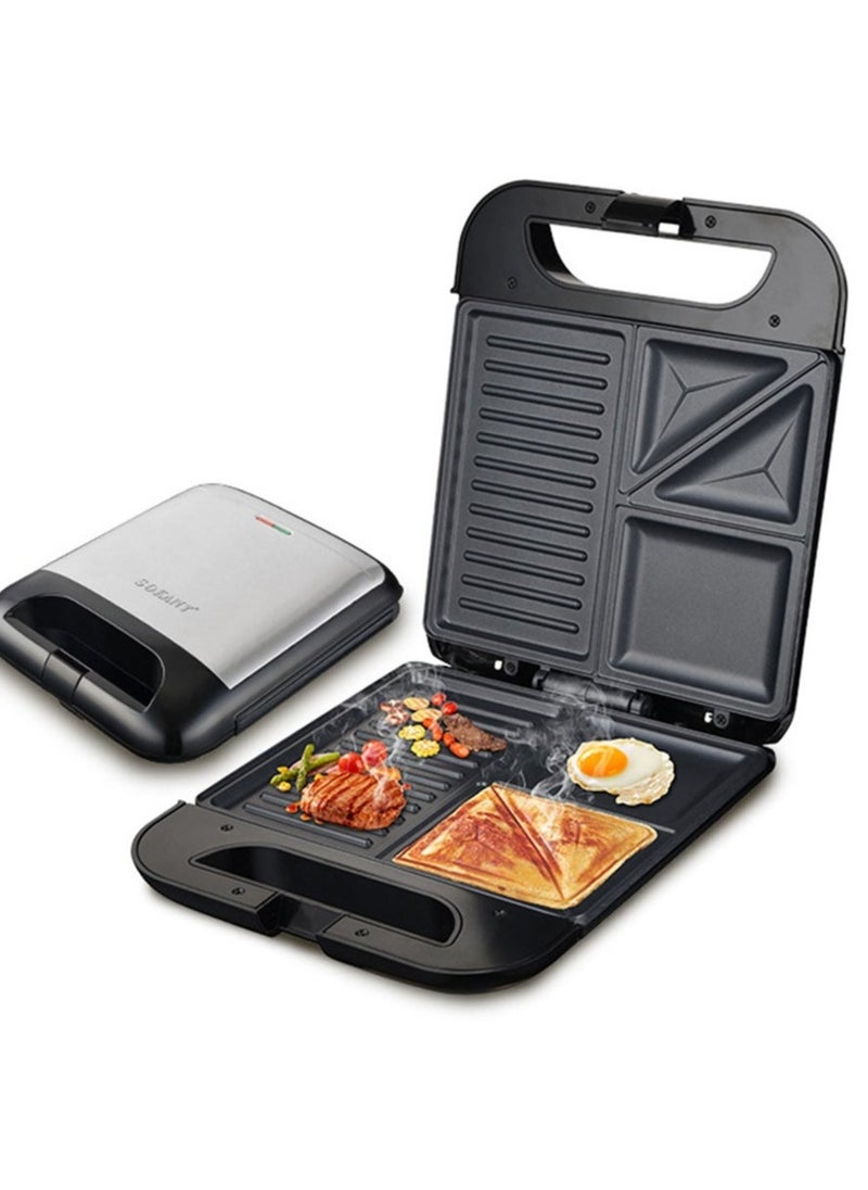 4 Slice Grill Maker – Non-Stick, Stainless Steel Sandwich Maker with Handle Locking System, Indicator Light, Overheat Protection 1400W SK-08127