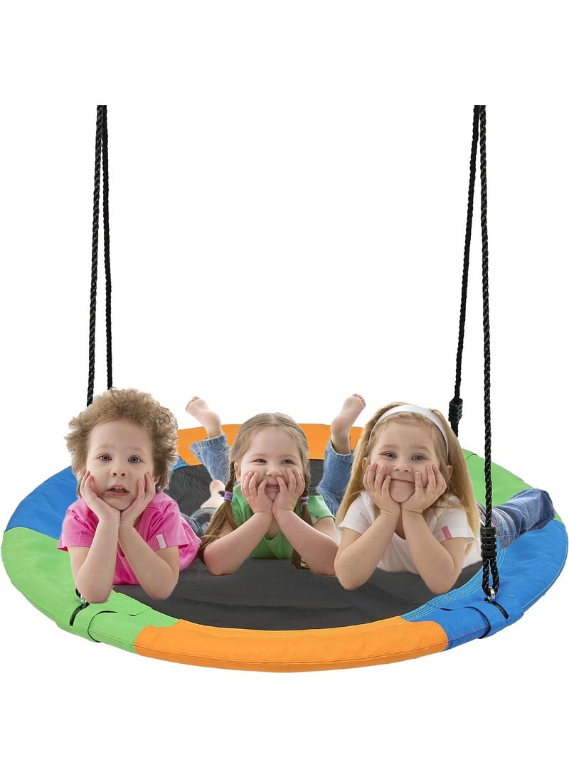 Saucer Tree Swing Waterproof Flying Saucer Swing with 800lbs Large Weight Capacity Round Swing Set for Kids Adults Outdoor Indoor Use Multicolour 40 Inch
