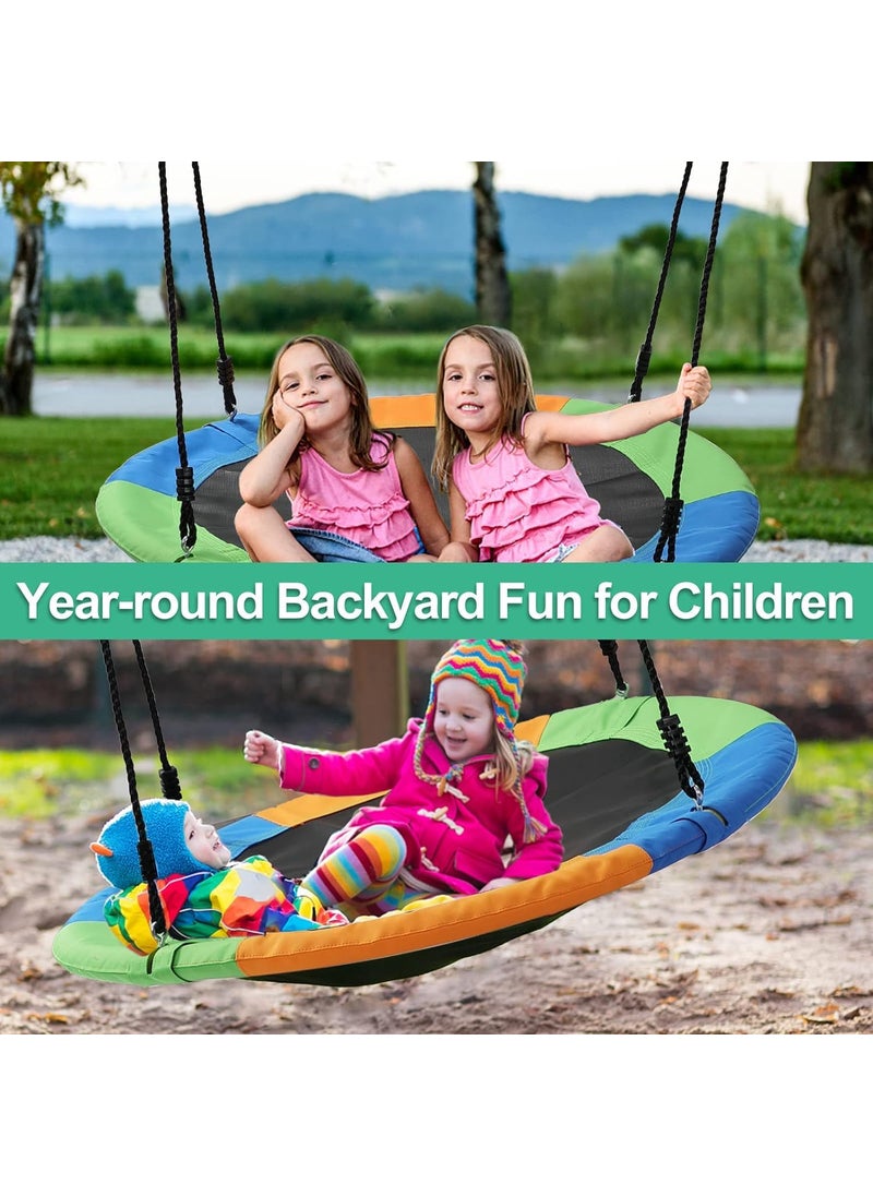 Saucer Tree Swing Waterproof Flying Saucer Swing with 800lbs Large Weight Capacity Round Swing Set for Kids Adults Outdoor Indoor Use Multicolour 40 Inch