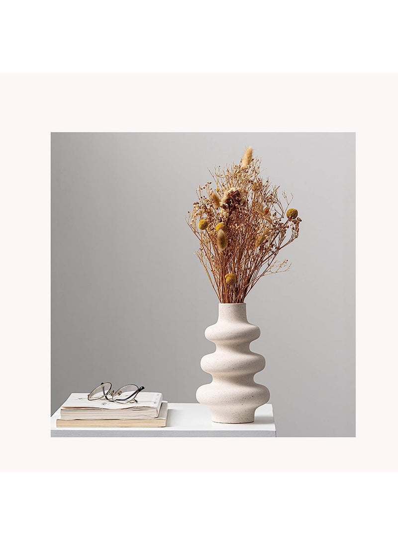 Arte Casa White Frosted Ceramic vase Creative spot vase Simple Style vase for Bedroom Living Room Decoration Home Decor