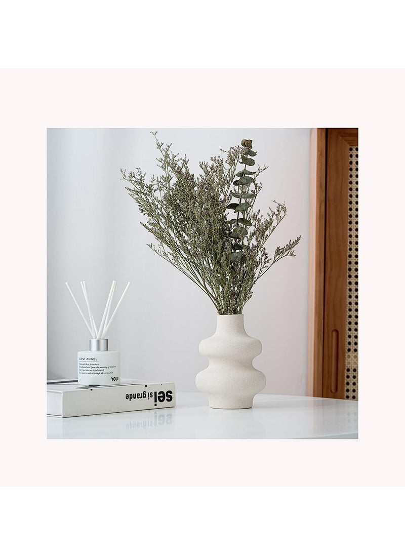 Arte Casa White Frosted Ceramic vase Creative spot vase Simple Style vase for Bedroom Living Room Decoration Home Decor