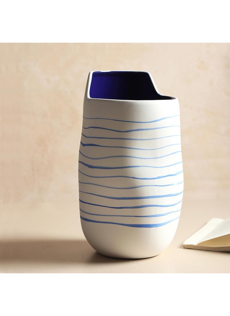 Habere IndiaAll The Cultures Fabricating India Flower Pot for Living Room Home Decor Items Flower Vases for Home Decor Vase for Living Room Room Decor Aesthetic L145xW145xH245 CM