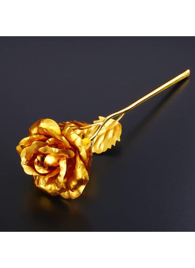 Bigwheels KX00029801 Combo of Mutual Attraction Relationship Forever Matching Round Ball Shape Bracelets with Yellow Rose Flower with Golden Leaf with Gift Box Pack of 2